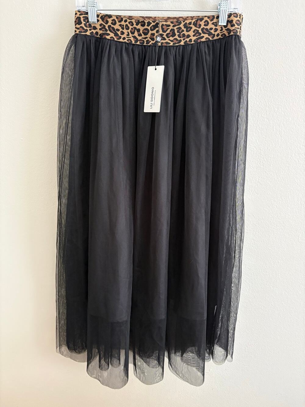 Lili Sidonio x Molly Bracken Black Tulle Midi Skirt Size M/L NWT